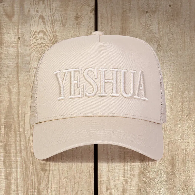 Christianartworkshop YESHUA Embroidered Trucker Cap: Faith - Filled Style & Spiritual Identity sold by Christian Art Workshop