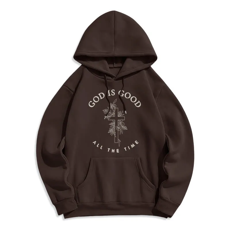 Christianartworkshop God Is Good All The Time Faith Quote Fleece Lined Polyester Hoodie sold by Christian Art Workshop product image thumbnail 4