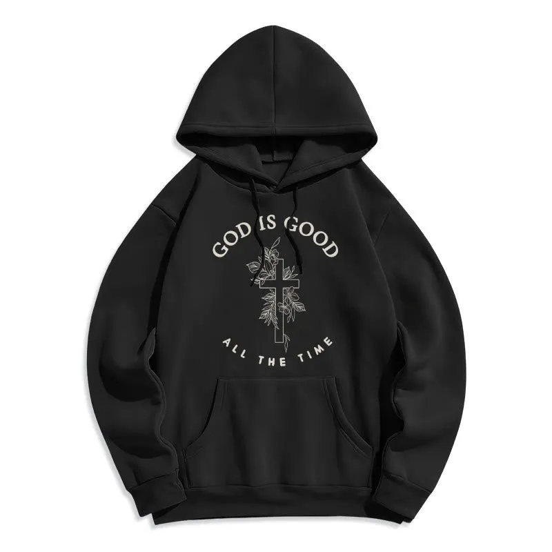 Christianartworkshop God Is Good All The Time Faith Quote Fleece Lined Polyester Hoodie sold by Christian Art Workshop product image thumbnail 5