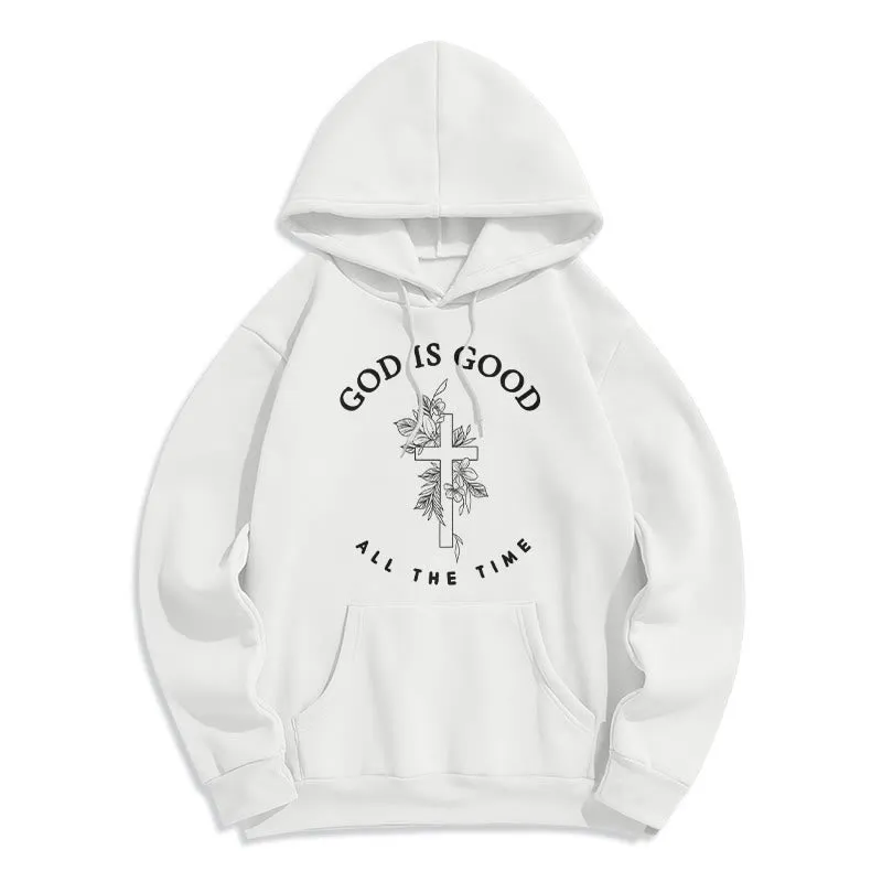 Christianartworkshop God Is Good All The Time Faith Quote Fleece Lined Polyester Hoodie sold by Christian Art Workshop product image thumbnail 3