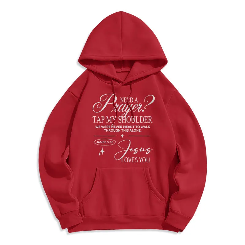 Christianartworkshop James 5:16 & Prayer Fleece Lined Polyester Hoodie sold by Christian Art Workshop