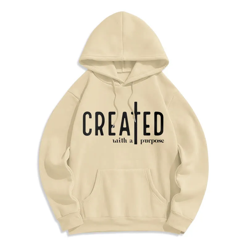 Christianartworkshop Created With a Purpose Fleece Lined Polyester Hoodie sold by Christian Art Workshop product image thumbnail 5