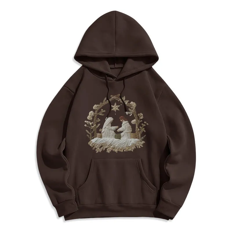 Christianartworkshop Nativity Christmas Hoodie Fleece Lined Polyester Hoodie sold by Christian Art Workshop product image thumbnail 3