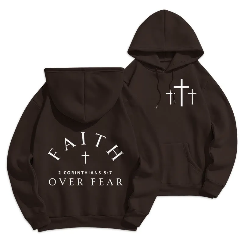 Christianartworkshop 2 Corinthians 5:7 Faith Fleece Lined Polyester Hoodie sold by Christian Art Workshop