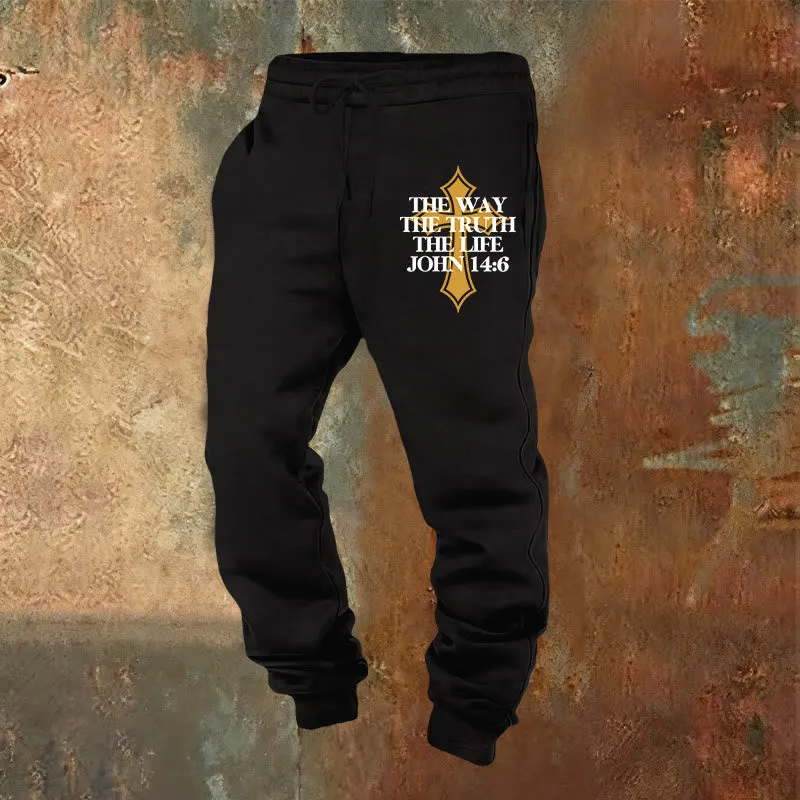Christianartworkshop John Verse with Cross Sweatpants: Ideal for Church & Casual Days sold by Christian Art Workshop