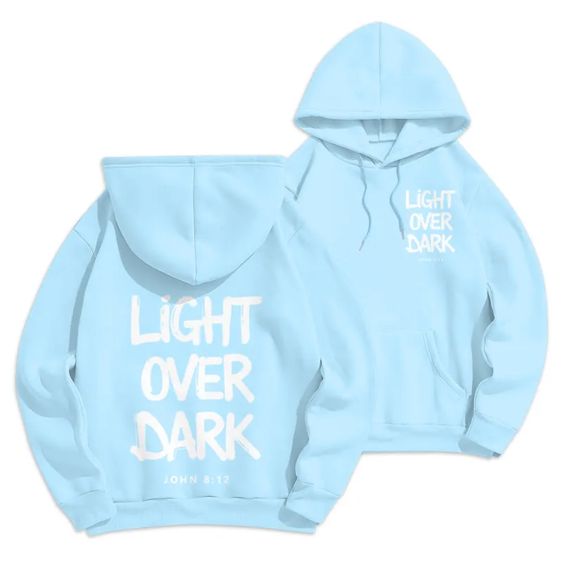 Christianartworkshop Light Over Dark John 8:12 Fleece Lined Polyester Hoodie sold by Christian Art Workshop product image thumbnail 5