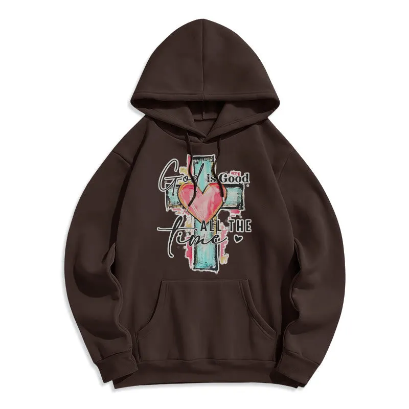 Christianartworkshop God is Good All the Time Cross Fleece Lined Polyester Hoodie sold by Christian Art Workshop product image thumbnail 4