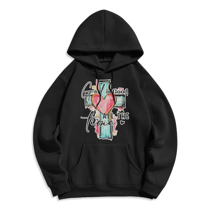 Christianartworkshop God is Good All the Time Cross Fleece Lined Polyester Hoodie sold by Christian Art Workshop product image thumbnail 5