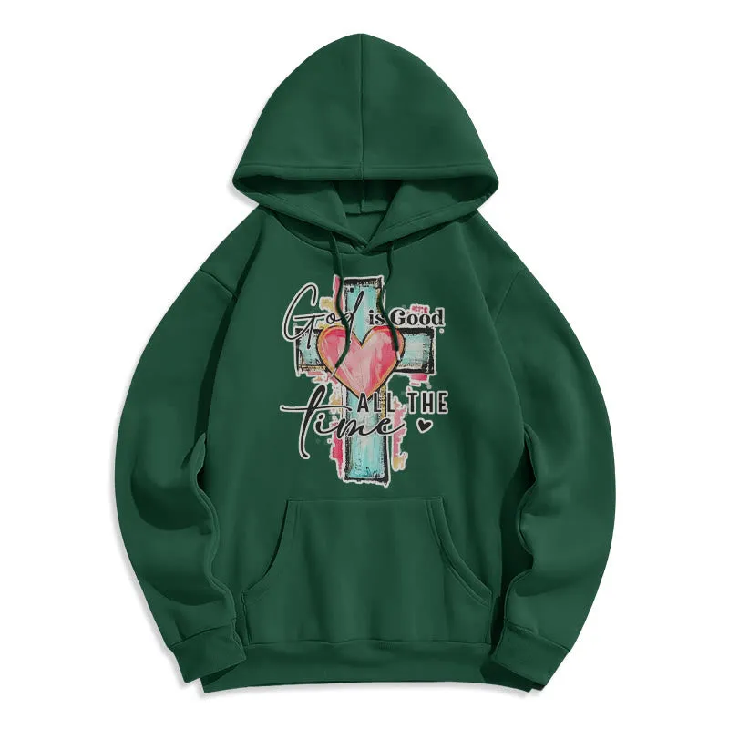 Christianartworkshop God is Good All the Time Cross Fleece Lined Polyester Hoodie sold by Christian Art Workshop product image thumbnail 3