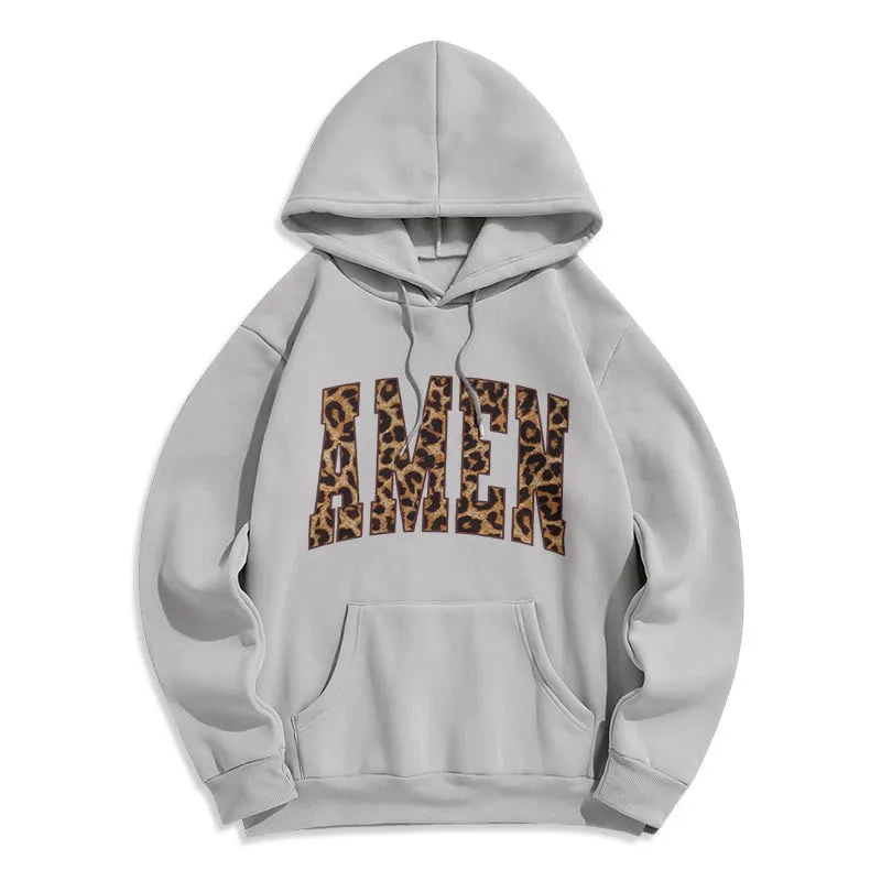 Christianartworkshop  Amen Affirmation Fleece Lined Polyester Hoodie sold by Christian Art Workshop