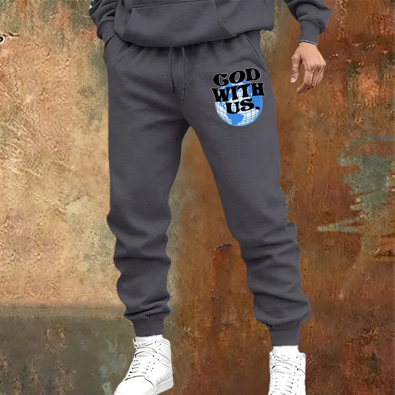 Christianartworkshop Globe & God With Us Sweatpants: Cozy Reminders of His Nearness sold by Christian Art Workshop product image thumbnail 2