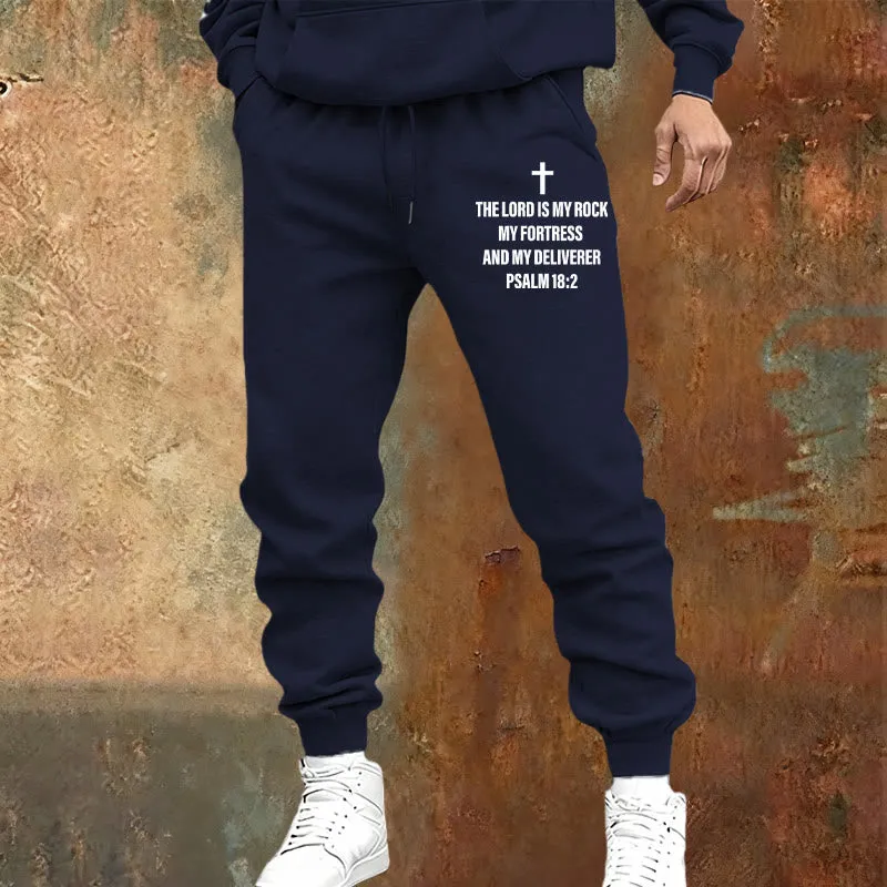 Christianartworkshop Psalm 18:2 with Cross Sweatpants: Daily Wear with Steadfast Faith sold by Christian Art Workshop product image thumbnail 2