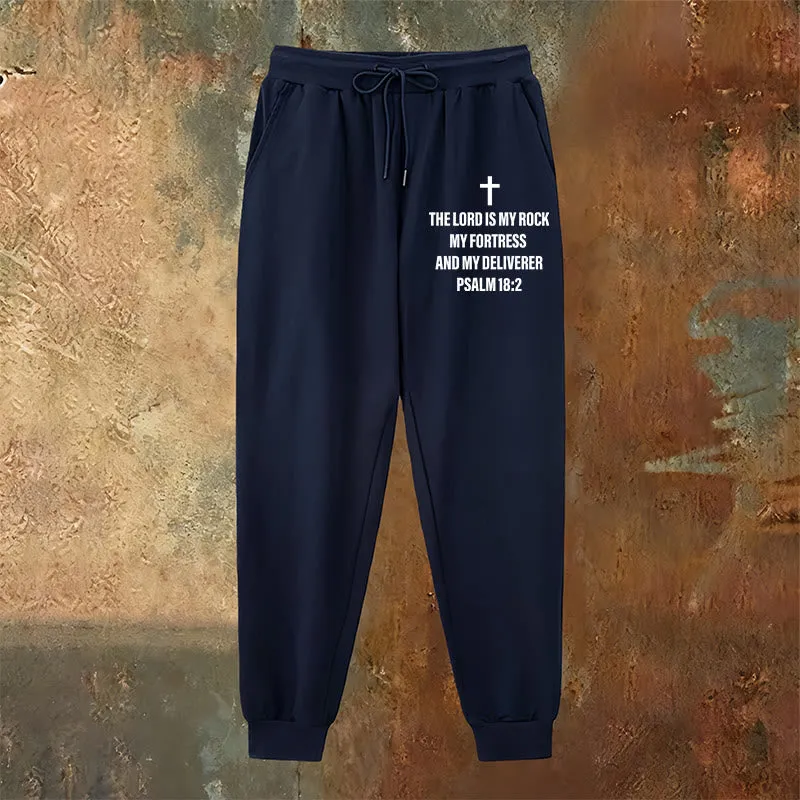 Christianartworkshop Psalm 18:2 with Cross Sweatpants: Daily Wear with Steadfast Faith sold by Christian Art Workshop product image thumbnail 3