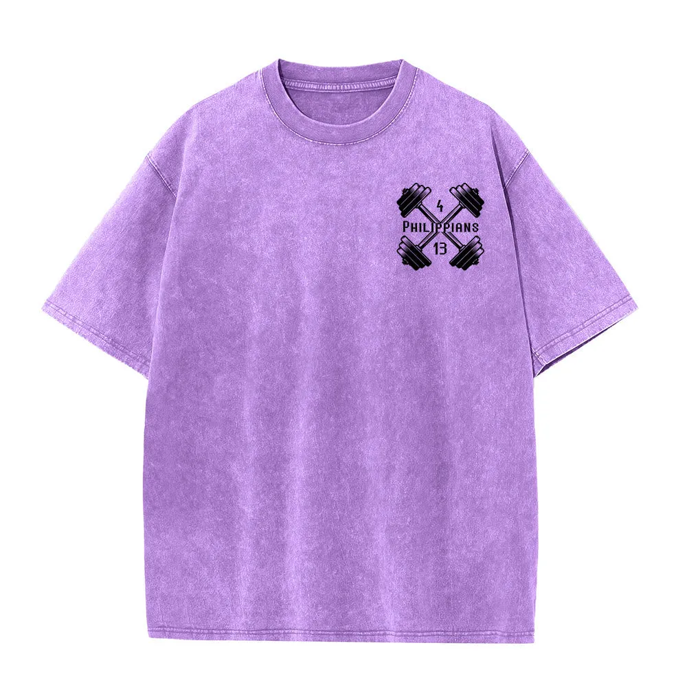 Christianartworkshop Not By My Strength, But His Unisex Washed T-Shirt sold by Christian Art Workshop product image thumbnail 2