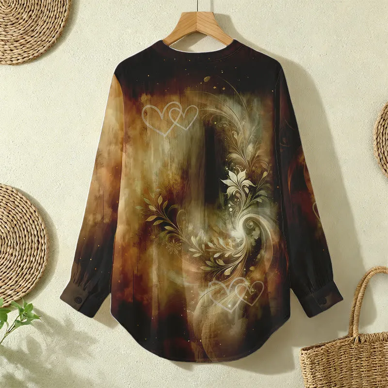 Christianartworkshop Vintage Our Lady Floral & Heart Women’s Blouse: Embody Faith and Gentle Devotion sold by Christian Art Workshop product image thumbnail 4