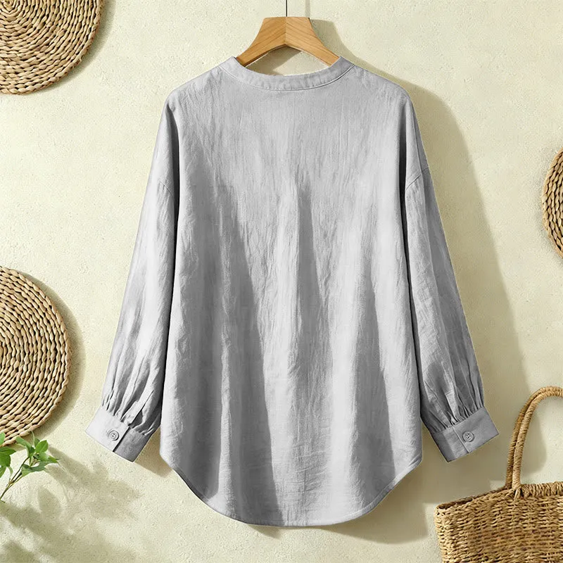 Christianartworkshop Just Breathe, He’s With You Dandelion Print Women’s Blouse: Embody Faith and Gentle Peace sold by Christian Art Workshop product image thumbnail 4