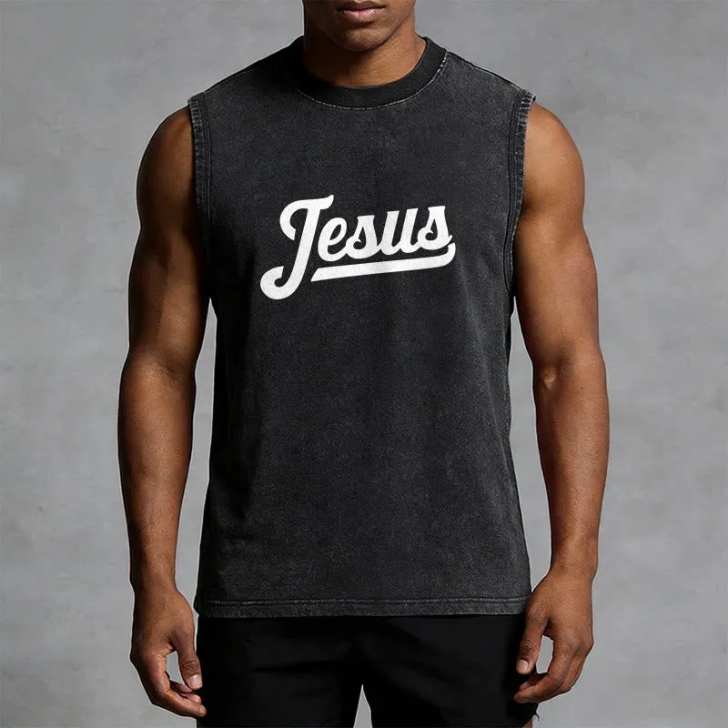 Christianartworkshop Jesus: Crown of Thorns Sketch Unisex Washed Tank Top sold by Christian Art Workshop product image thumbnail 4