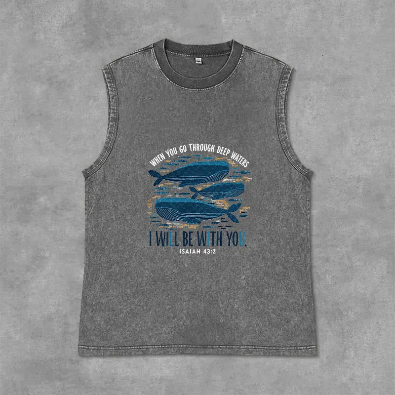 Christianartworkshop Floral Jesus Loves You Unisex Washed Tank Top sold by Christian Art Workshop