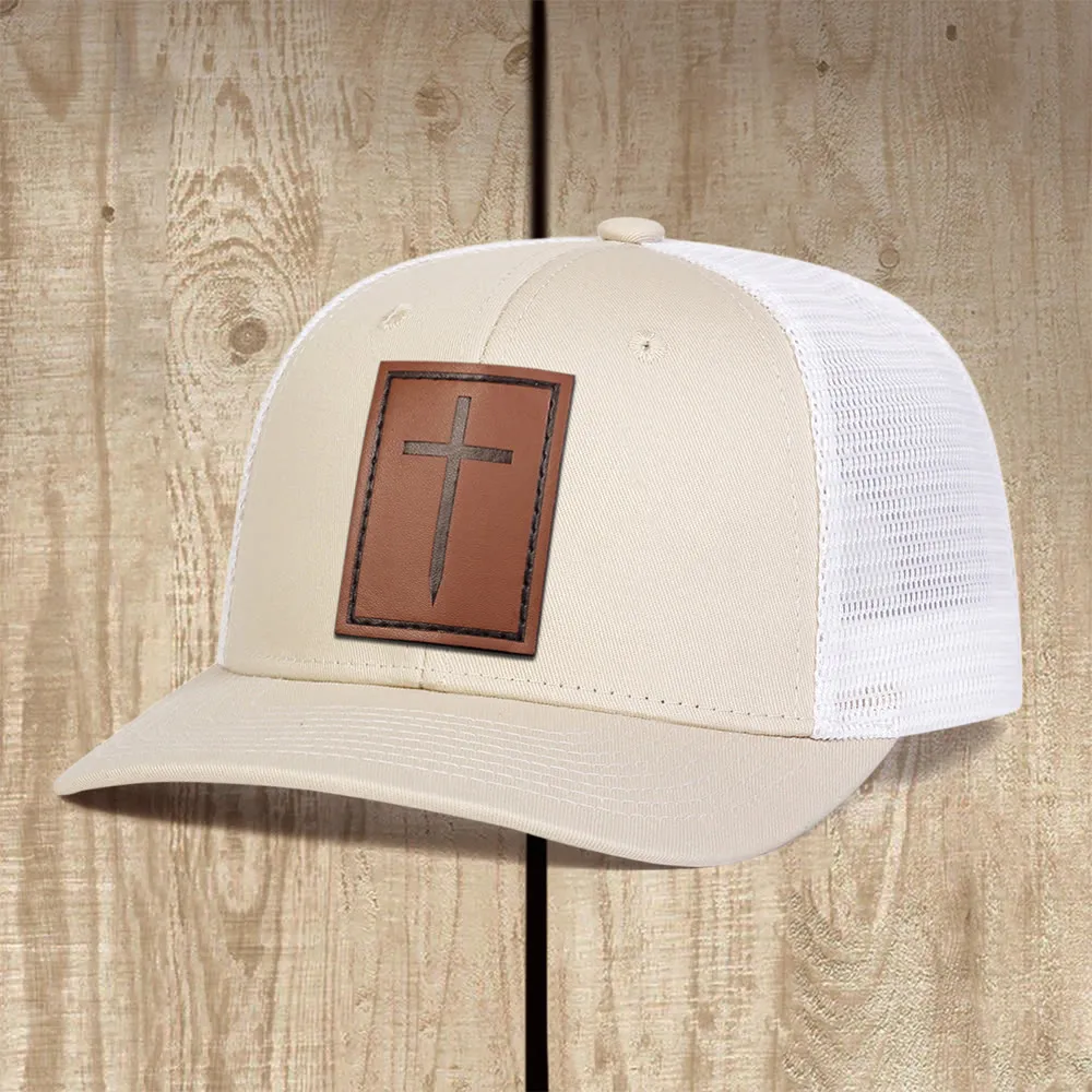 Christianartworkshop Rugged Cross Trucker Cap: A Confident Witness of Faith in Daily Life sold by Christian Art Workshop product image thumbnail 2