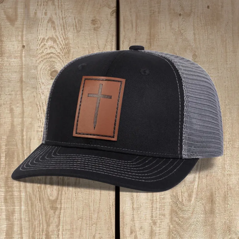 Christianartworkshop Rugged Cross Trucker Cap: A Confident Witness of Faith in Daily Life made by Christian Art Workshop