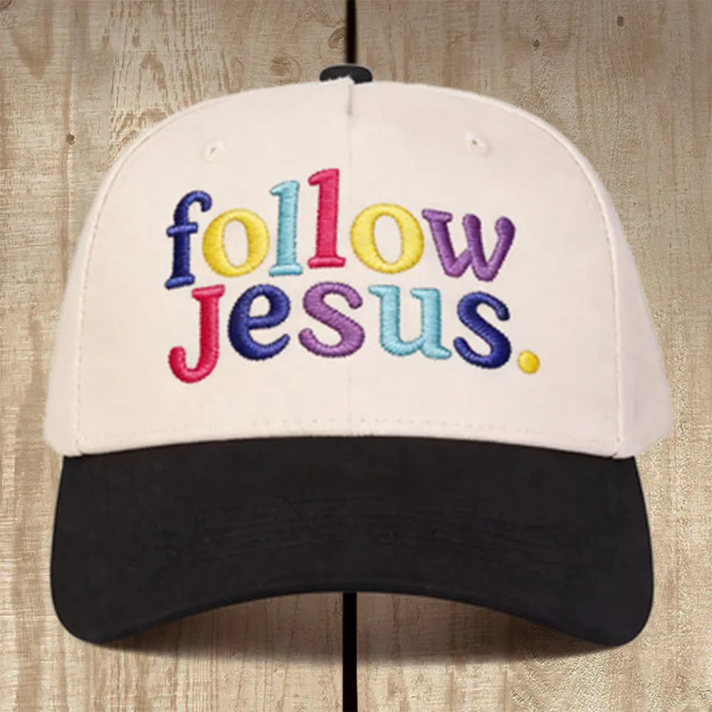 Christianartworkshop Follow Jesus Multicolored Structured Baseball Cap: Wear the Call of the Gospel sold by Christian Art Workshop product image thumbnail 2