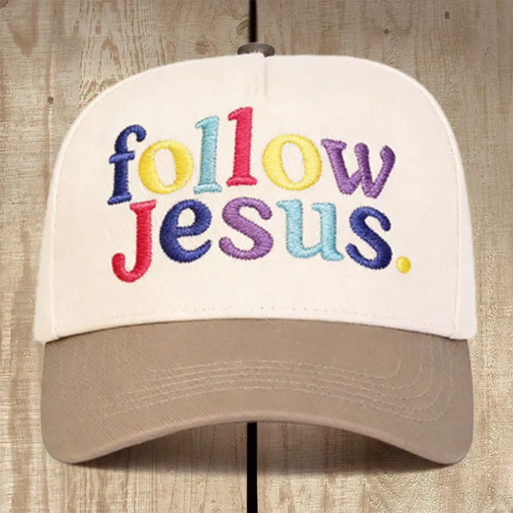 Christianartworkshop Follow Jesus Multicolored Structured Baseball Cap: Wear the Call of the Gospel sold by Christian Art Workshop product image thumbnail 3
