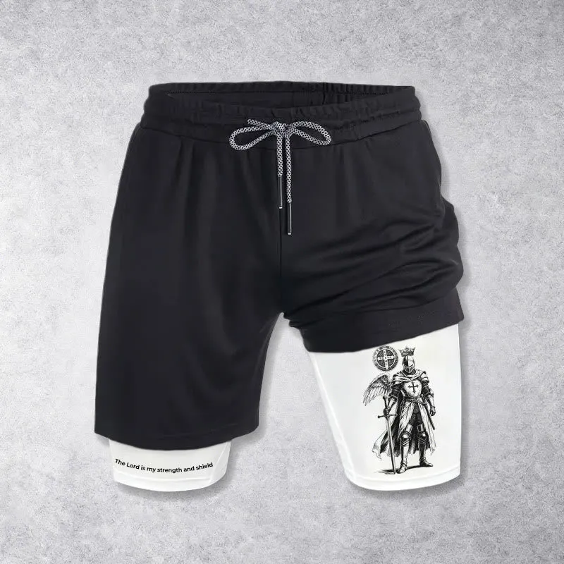 Christianartworkshop The Lord Is My Strength and Shield Knight Performance Shorts made by Christian Art Workshop