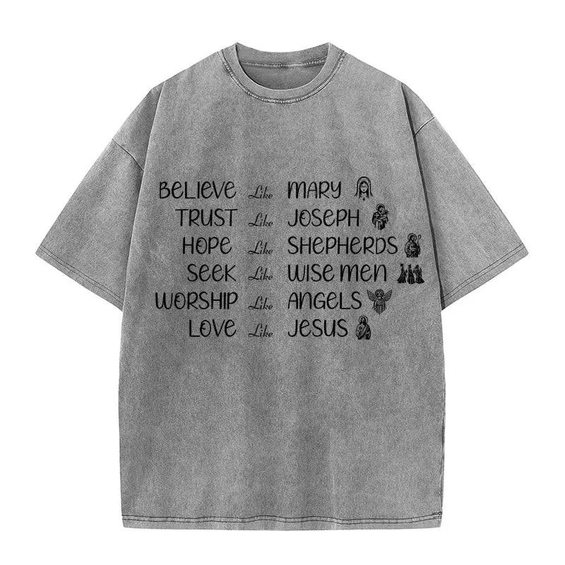 Christianartworkshop Bible Heroes Faith Statement Unisex Washed T-Shirt sold by Christian Art Workshop product image thumbnail 2