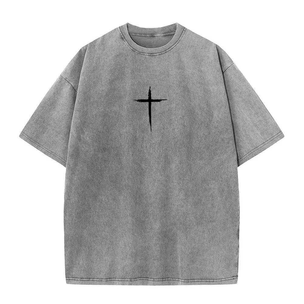 Christianartworkshop Repent For The Kingdom Of Heaven Unisex Washed T-Shirt sold by Christian Art Workshop product image thumbnail 3