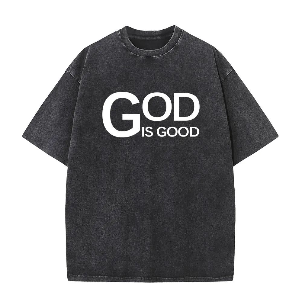 Christianartworkshop God Is Good Philippians 4:13 Cross Unisex Washed T-Shirt sold by Christian Art Workshop product image thumbnail 3
