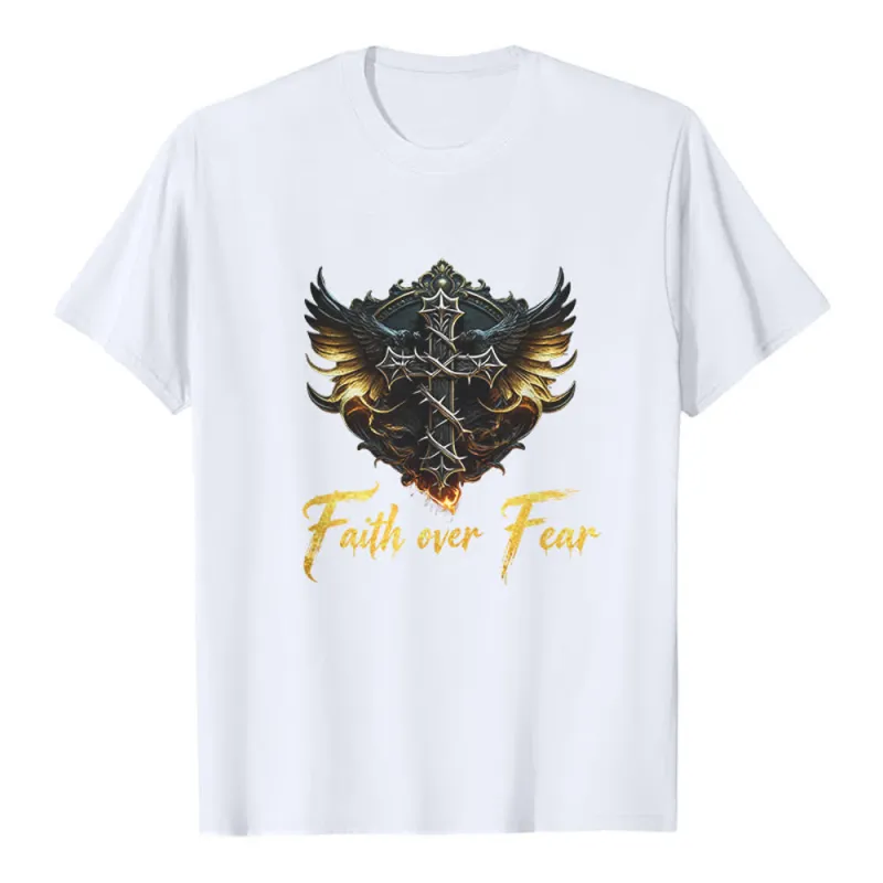 Christianartworkshop Wings Of Faith Faith Over Fear Premium T-Shirt made by Christian Art Workshop