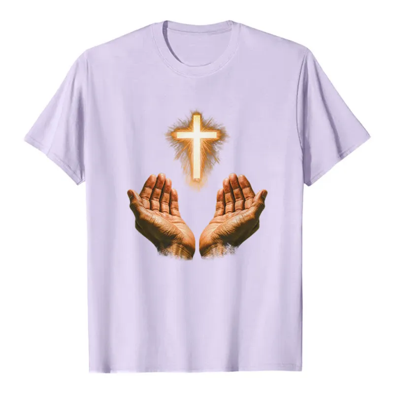 Christianartworkshop Jesus Cross In Hands Premium T-Shirt made by Christian Art Workshop