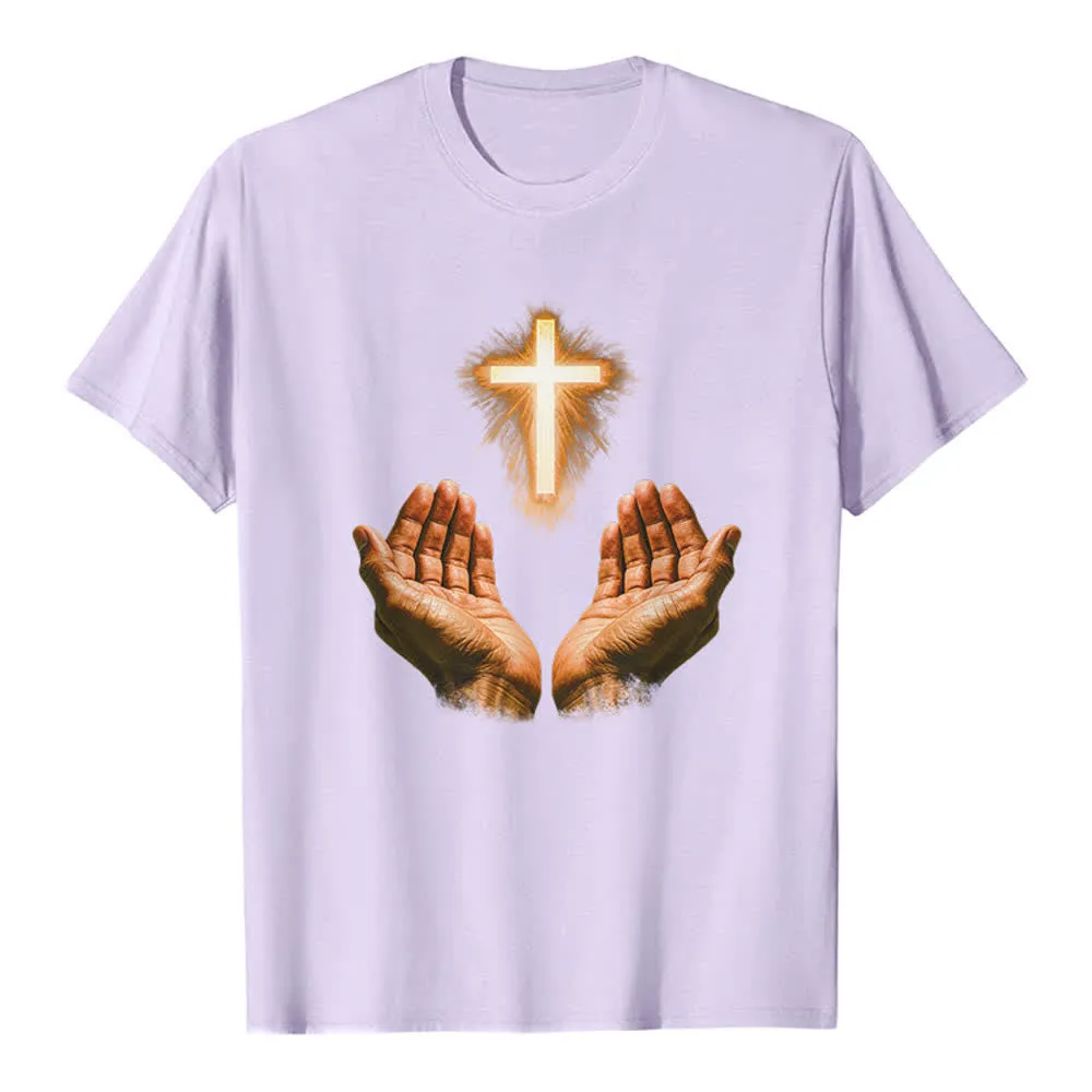 Christianartworkshop Jesus Cross In Hands Premium T-Shirt sold by Christian Art Workshop