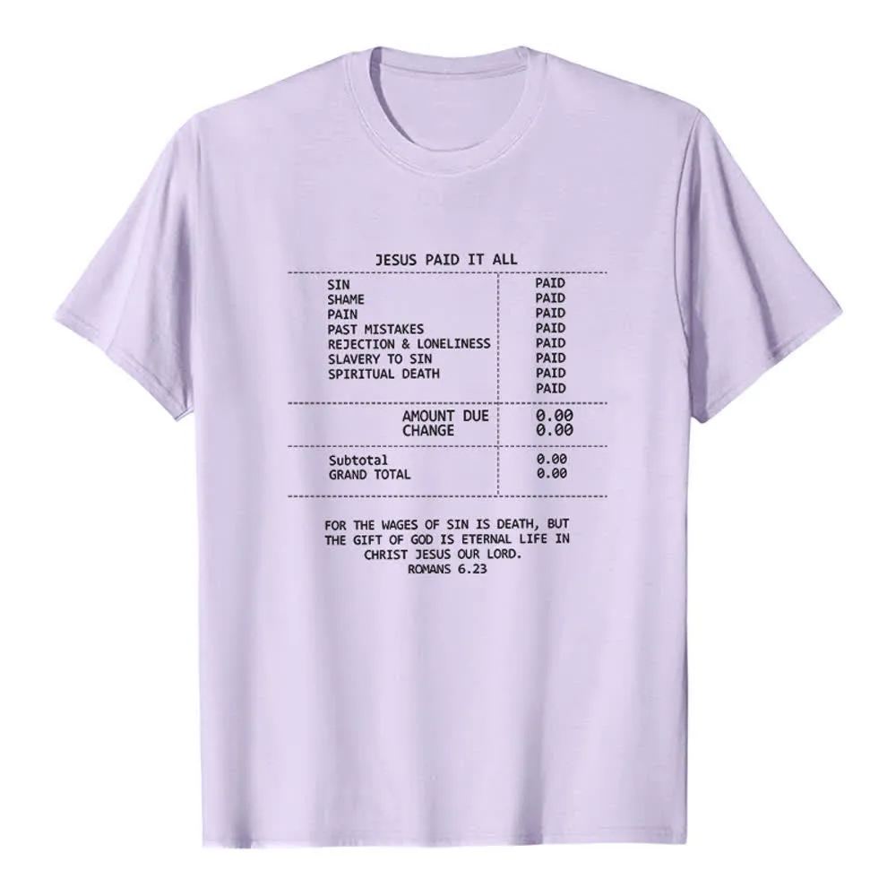 Christianartworkshop Jesus Paid It All Receipt Premium T-Shirt sold by Christian Art Workshop product image thumbnail 3