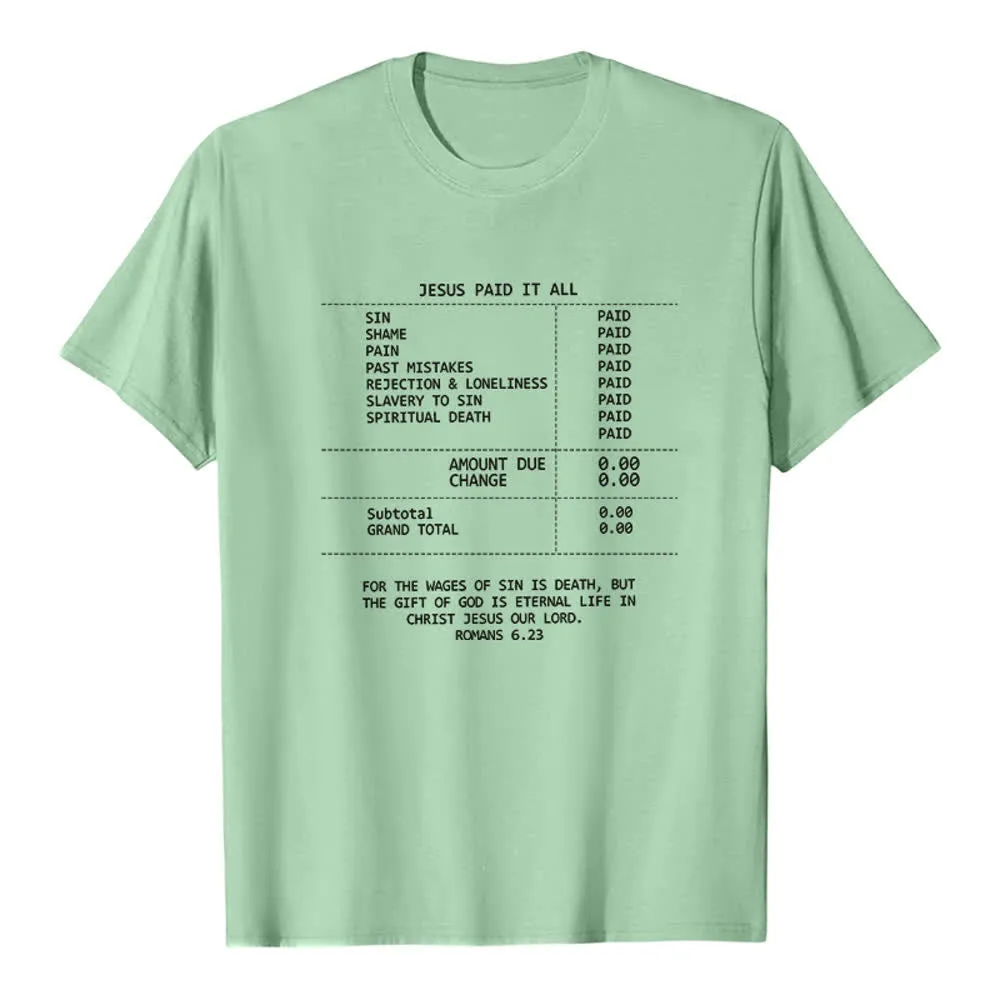 Christianartworkshop Jesus Paid It All Receipt Premium T-Shirt sold by Christian Art Workshop product image thumbnail 4
