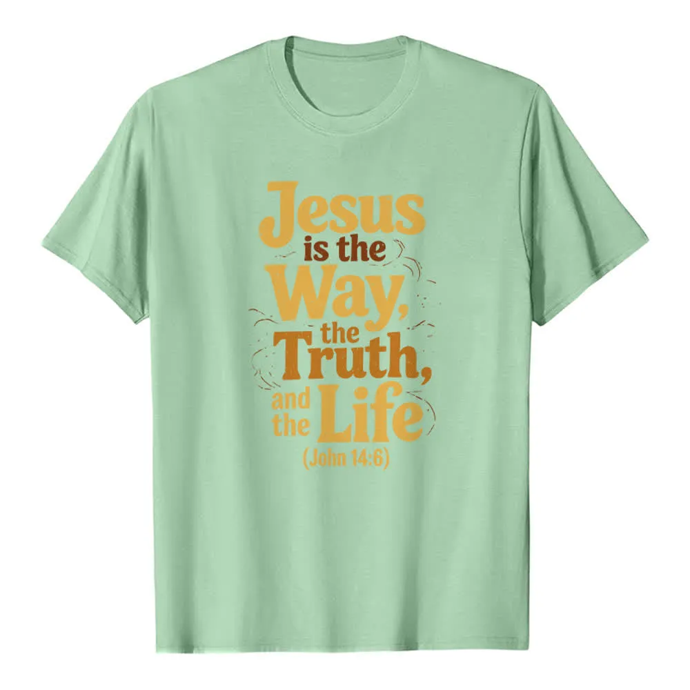 Christianartworkshop Jesus Is The Way The Truth The Life Premium T-Shirt sold by Christian Art Workshop product image thumbnail 4