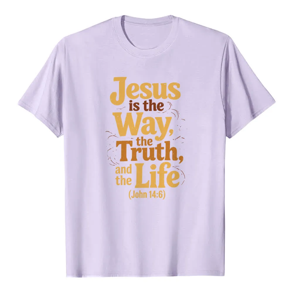 Christianartworkshop Jesus Is The Way The Truth The Life Premium T-Shirt sold by Christian Art Workshop product image thumbnail 3