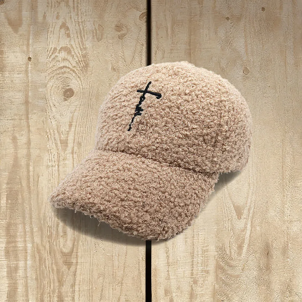 Christianartworkshop Faith Cross Embroidered Fuzzy Baseball Cap sold by Christian Art Workshop product image thumbnail 5
