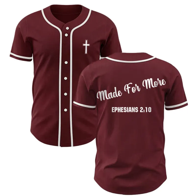 Christianartworkshop Made For More Ephesians 2:10 Unisex Baseball Jersey made by Christian Art Workshop