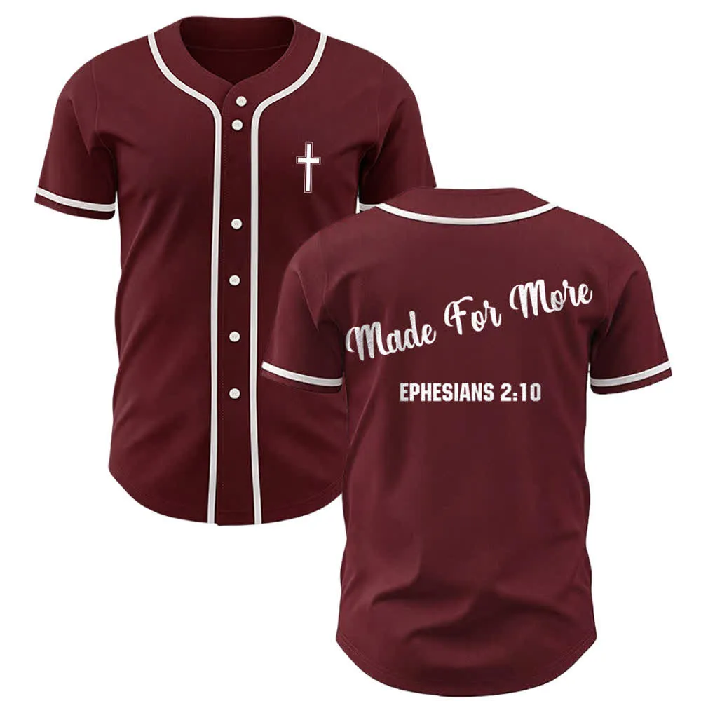 Christianartworkshop Made For More Ephesians 2:10 Unisex Baseball Jersey sold by Christian Art Workshop