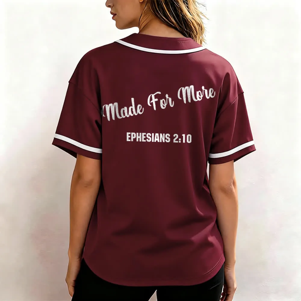 Christianartworkshop Made For More Ephesians 2:10 Unisex Baseball Jersey sold by Christian Art Workshop product image thumbnail 5