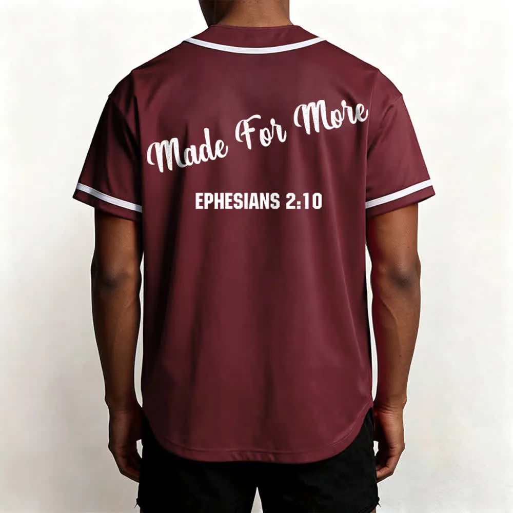 Christianartworkshop Made For More Ephesians 2:10 Unisex Baseball Jersey sold by Christian Art Workshop product image thumbnail 2
