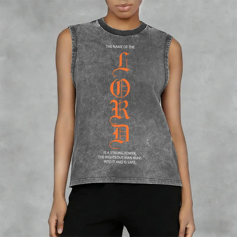 Christianartworkshop LORD Unisex Washed Tank Top sold by Christian Art Workshop product image thumbnail 3