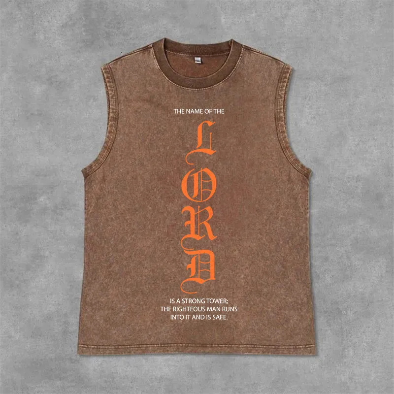 Christianartworkshop LORD Unisex Washed Tank Top sold by Christian Art Workshop product image thumbnail 4