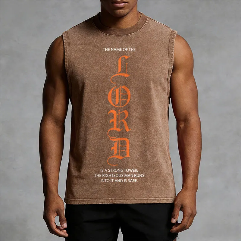 Christianartworkshop LORD Unisex Washed Tank Top sold by Christian Art Workshop product image thumbnail 5