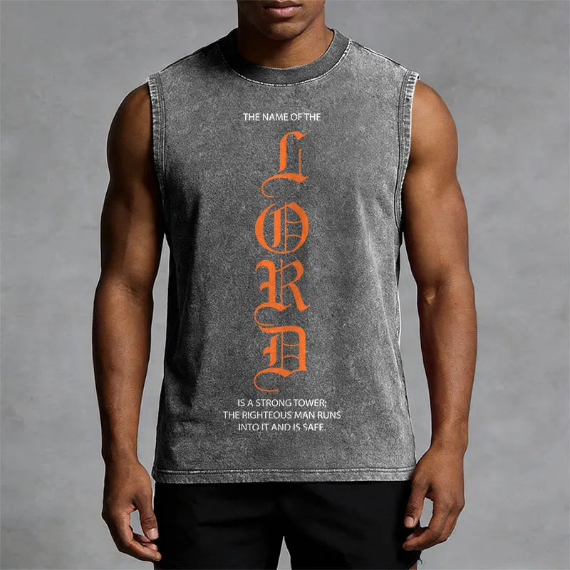 Christianartworkshop LORD Unisex Washed Tank Top sold by Christian Art Workshop product image thumbnail 2