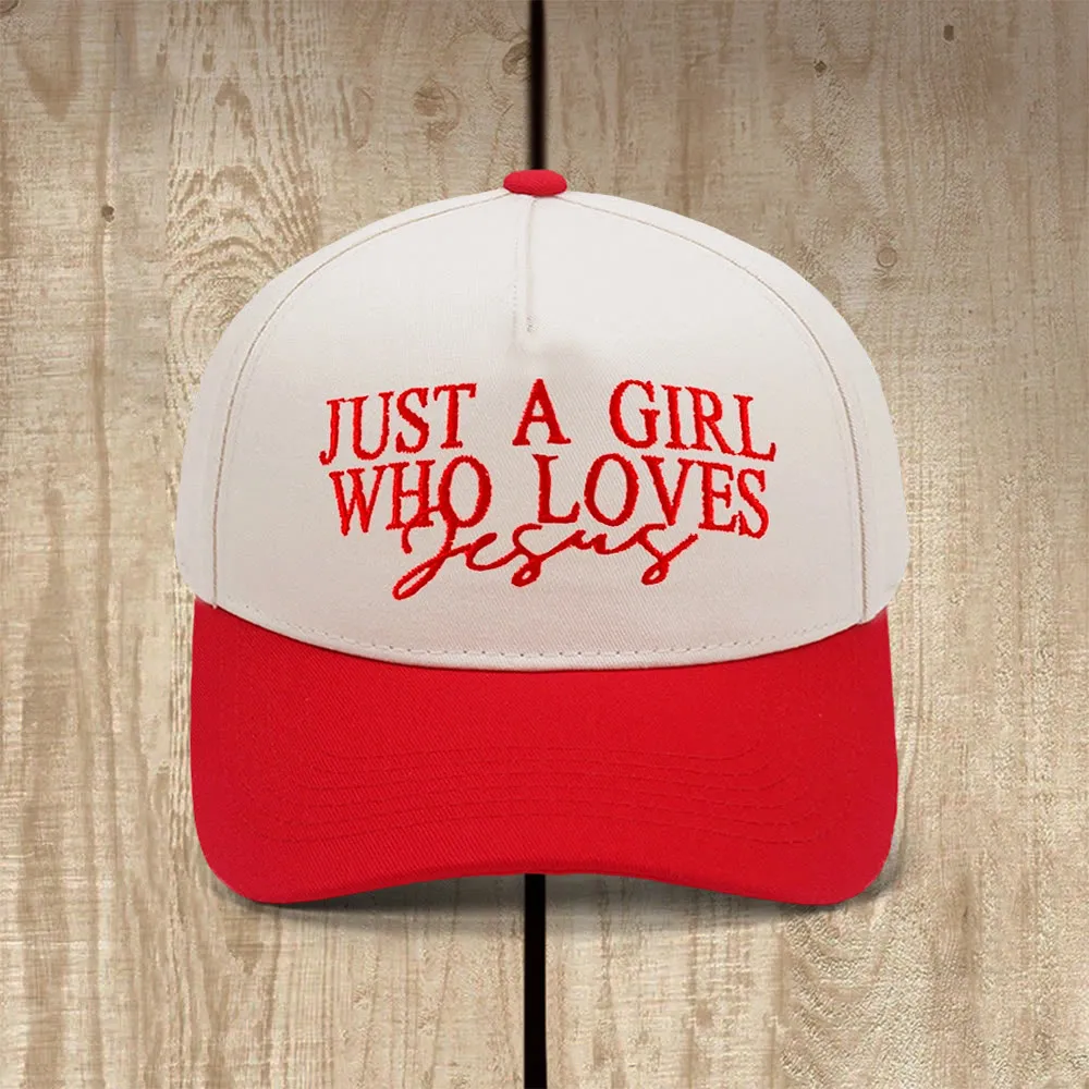 Christianartworkshop Just A Girl Who Loves Jesus Faith-Inspired Baseball Cap sold by Christian Art Workshop product image thumbnail 4