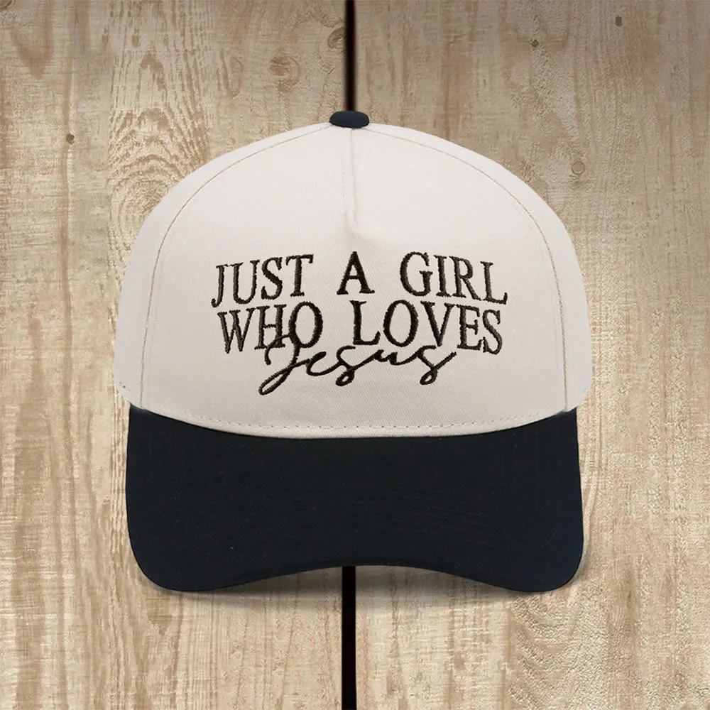 Christianartworkshop Just A Girl Who Loves Jesus Faith-Inspired Baseball Cap sold by Christian Art Workshop