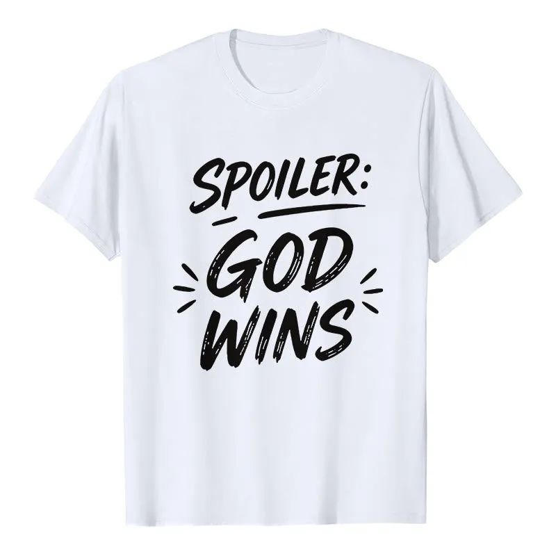 Christianartworkshop Spoiler: God Wins Premium Short Sleeve T-Shirt sold by Christian Art Workshop product image thumbnail 3