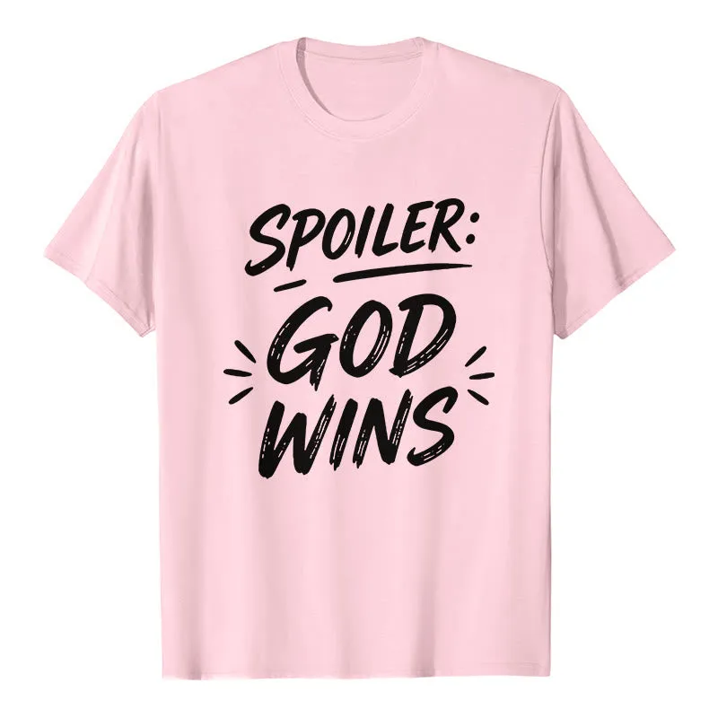 Christianartworkshop Spoiler: God Wins Premium Short Sleeve T-Shirt sold by Christian Art Workshop product image thumbnail 4